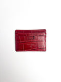 Cardholder in croco-embossed